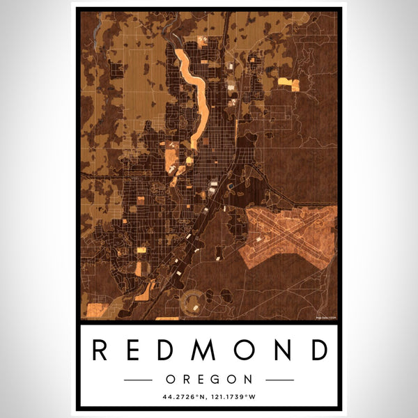 Redmond - Oregon Map Print in Ember