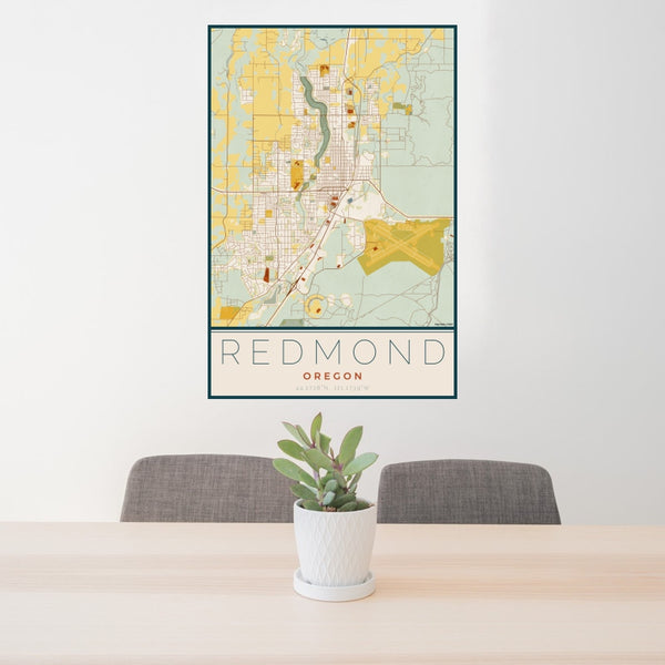 Redmond - Oregon Map Print in Woodblock