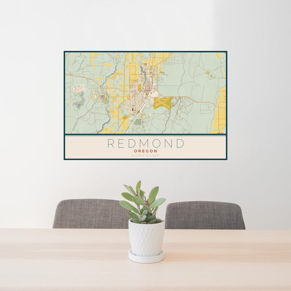 Redmond - Oregon Map Print in Woodblock
