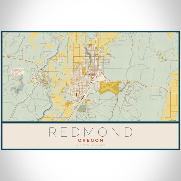 Redmond - Oregon Map Print in Woodblock