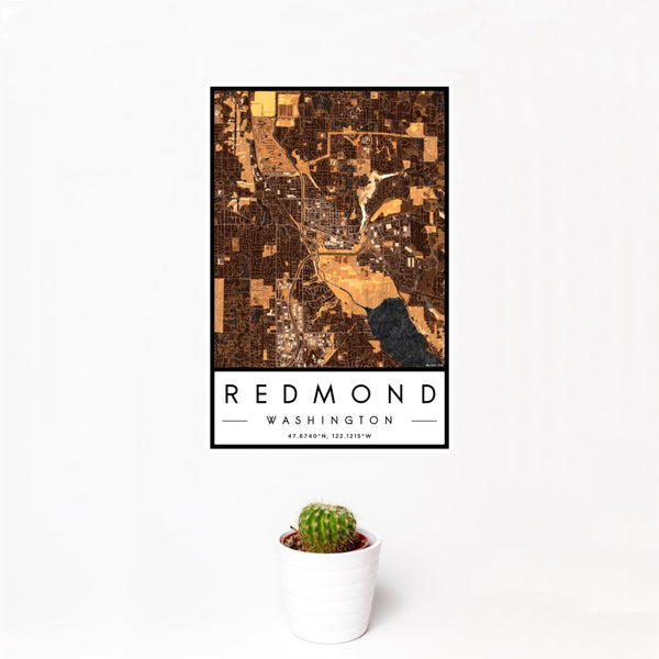 Redmond - Washington Map Print in Ember