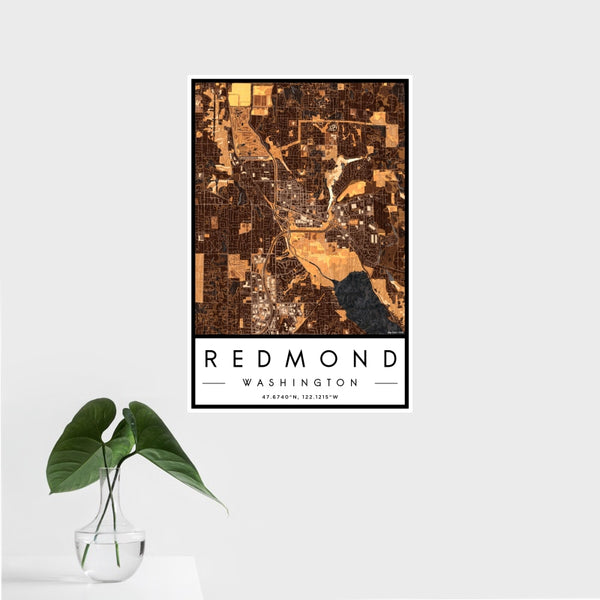Redmond - Washington Map Print in Ember