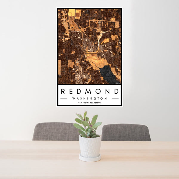 Redmond - Washington Map Print in Ember