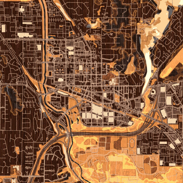 Redmond - Washington Map Print in Ember
