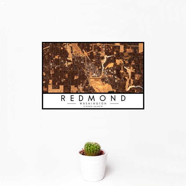 Redmond - Washington Map Print in Ember