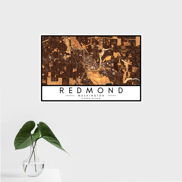 Redmond - Washington Map Print in Ember