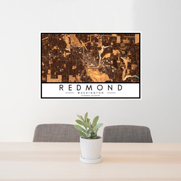 Redmond - Washington Map Print in Ember