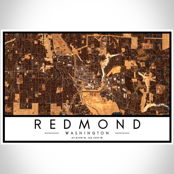 Redmond - Washington Map Print in Ember
