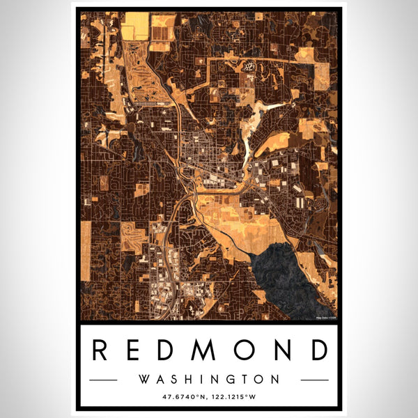 Redmond - Washington Map Print in Ember