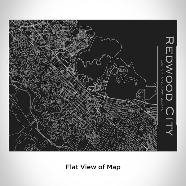 Redwood City - California Map Bottle with Bamboo Top in Matte Black