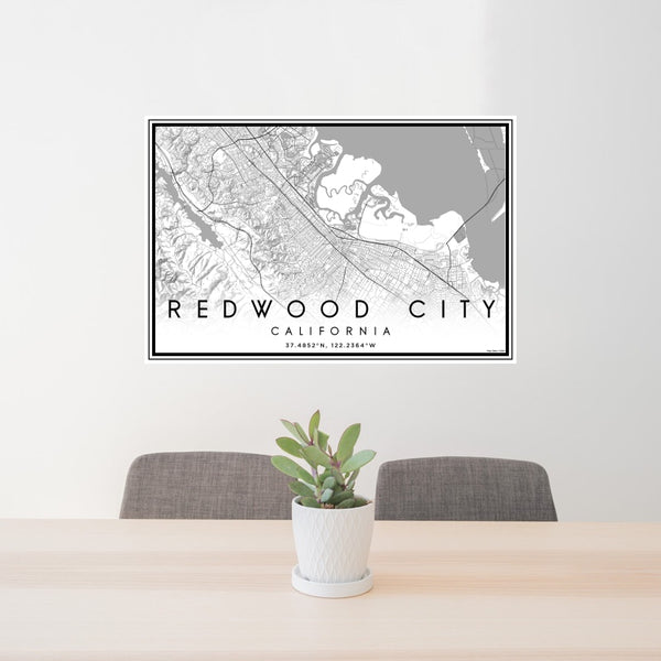 Redwood City - California Classic Map Print