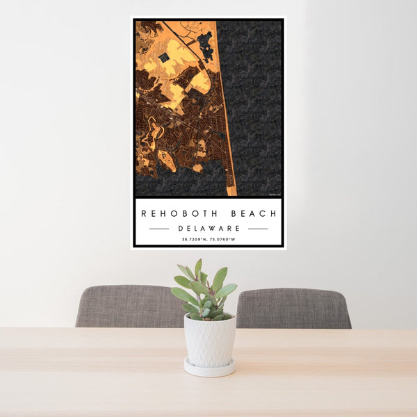 Rehoboth Beach - Delaware Map Print in Ember