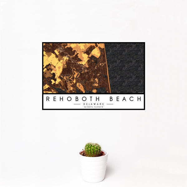 Rehoboth Beach - Delaware Map Print in Ember