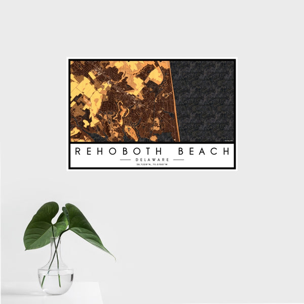 Rehoboth Beach - Delaware Map Print in Ember