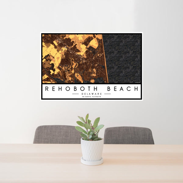 Rehoboth Beach - Delaware Map Print in Ember
