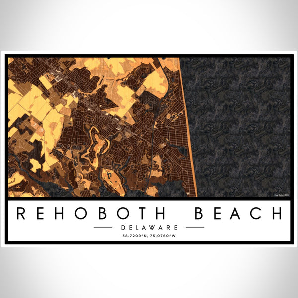 Rehoboth Beach - Delaware Map Print in Ember