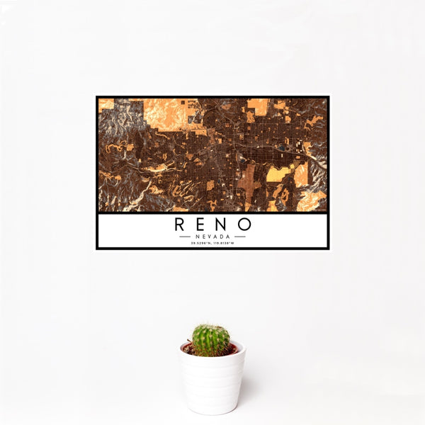 Reno - Nevada Map Print in Ember