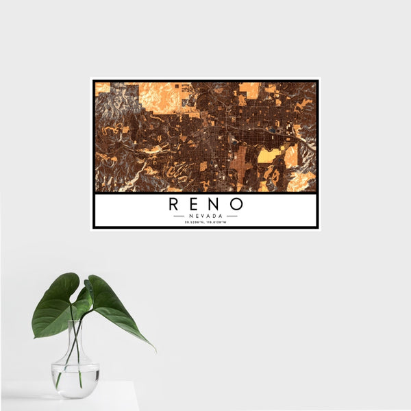 Reno - Nevada Map Print in Ember