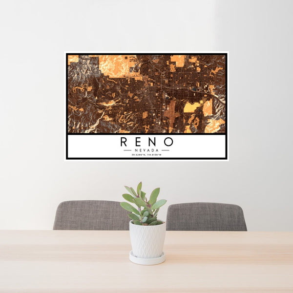 Reno - Nevada Map Print in Ember
