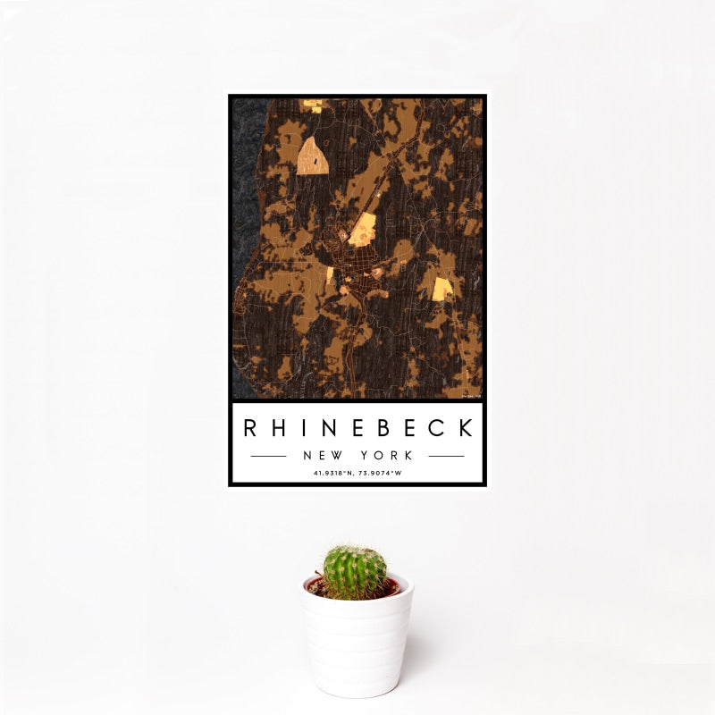 Rhinebeck - New York Map Print in Ember