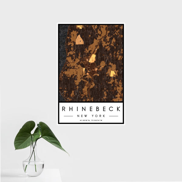 Rhinebeck - New York Map Print in Ember