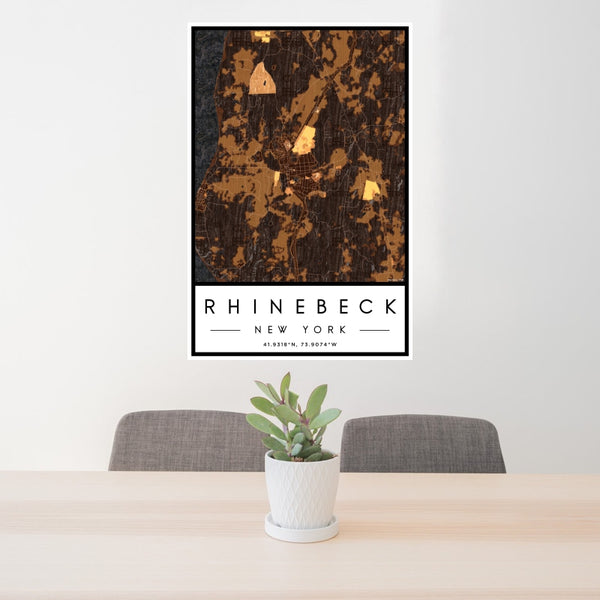 Rhinebeck - New York Map Print in Ember
