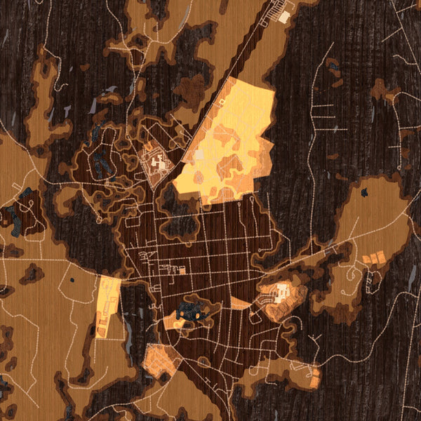 Rhinebeck - New York Map Print in Ember