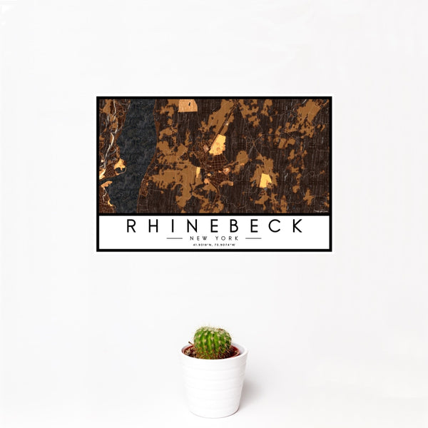 Rhinebeck - New York Map Print in Ember