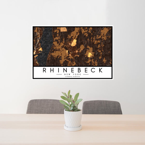 Rhinebeck - New York Map Print in Ember