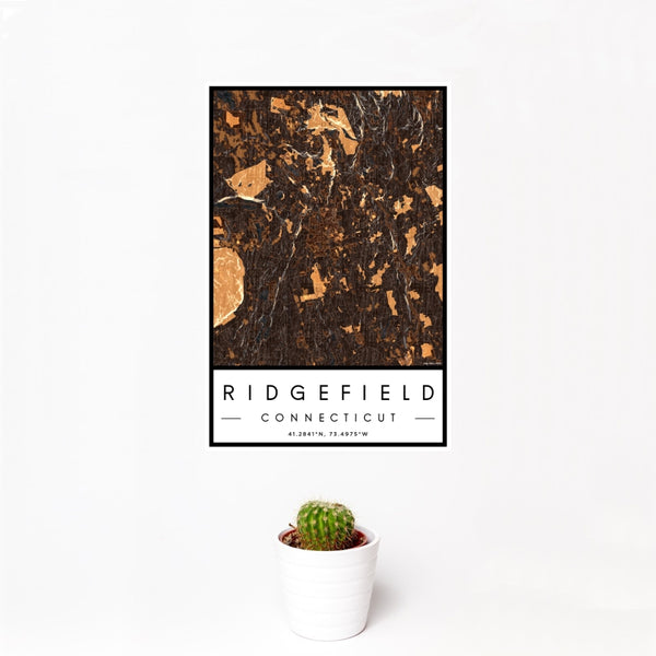 Ridgefield - Connecticut Map Print in Ember