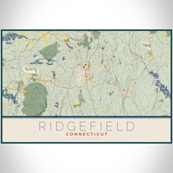 Ridgefield - Connecticut Map Print in Woodblock
