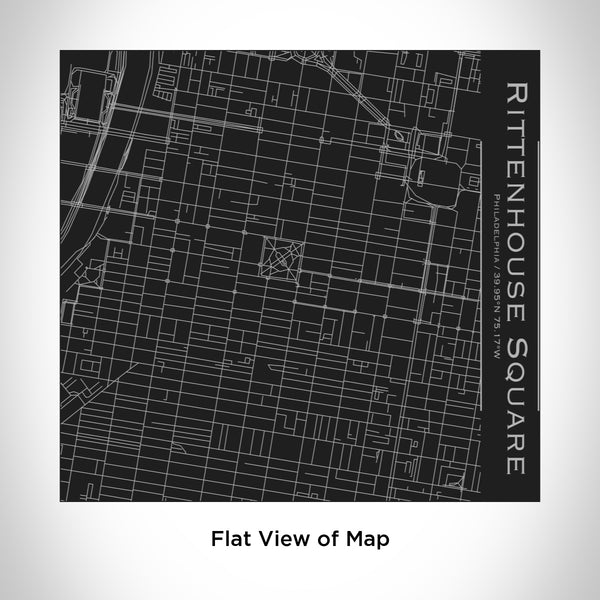 Rendered View of Rittenhouse Square Phila Map Engraving on 17oz Stainless Steel Insulated Tumbler in Black