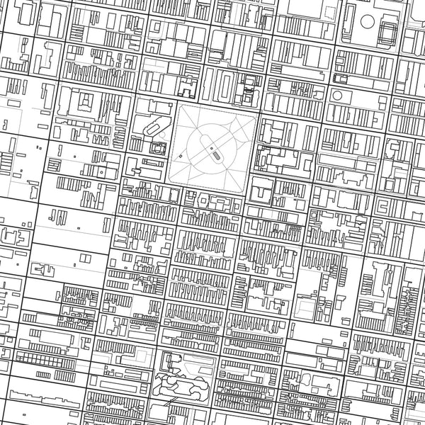 Rittenhouse Square Philadelphia Map Print in Classic Style Zoomed In Close Up Showing Details