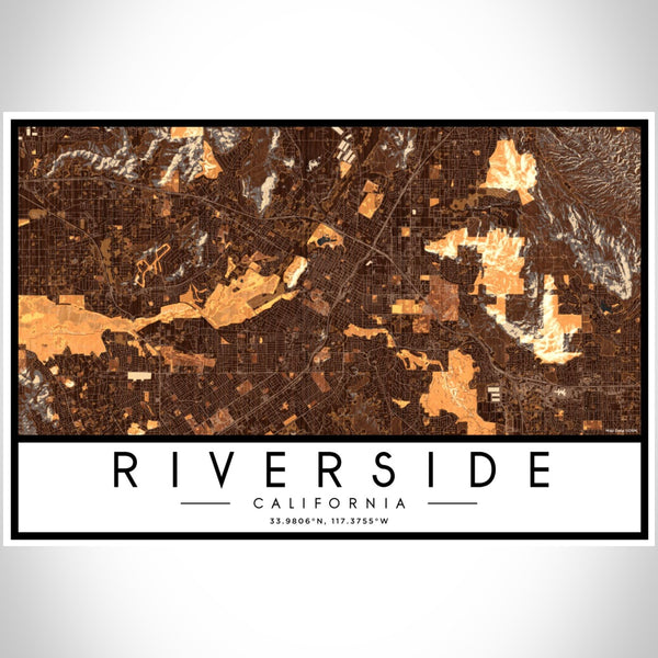 Riverside - California Map Print in Ember
