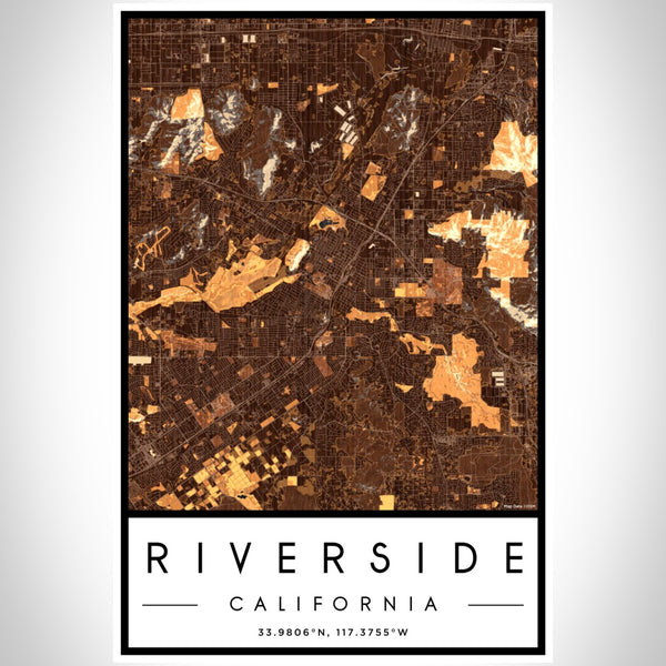 Riverside - California Map Print in Ember