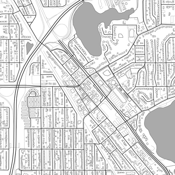 Robbinsdale Minnesota Map Print in Classic Style Zoomed In Close Up Showing Details