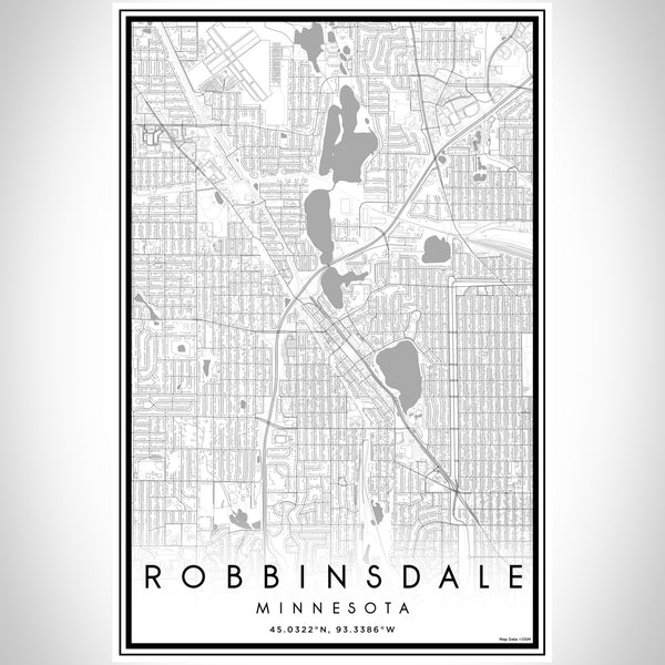 Robbinsdale Minnesota Map Print Portrait Orientation in Classic Style With Shaded Background