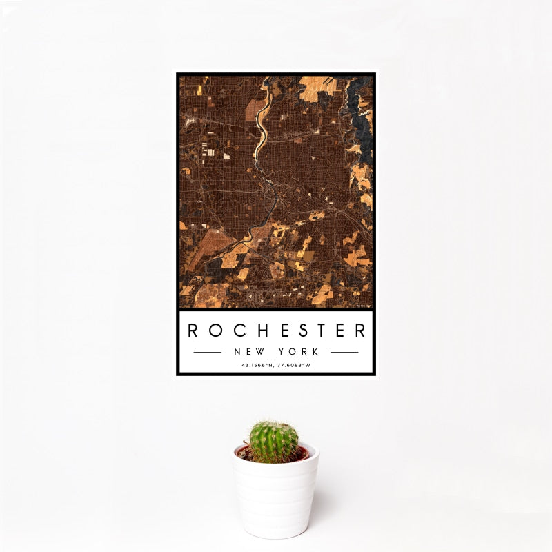 Rochester - New York Map Print in Ember