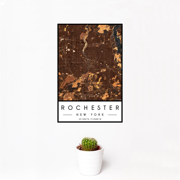 Rochester - New York Map Print in Ember