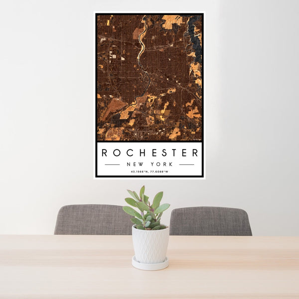 Rochester - New York Map Print in Ember