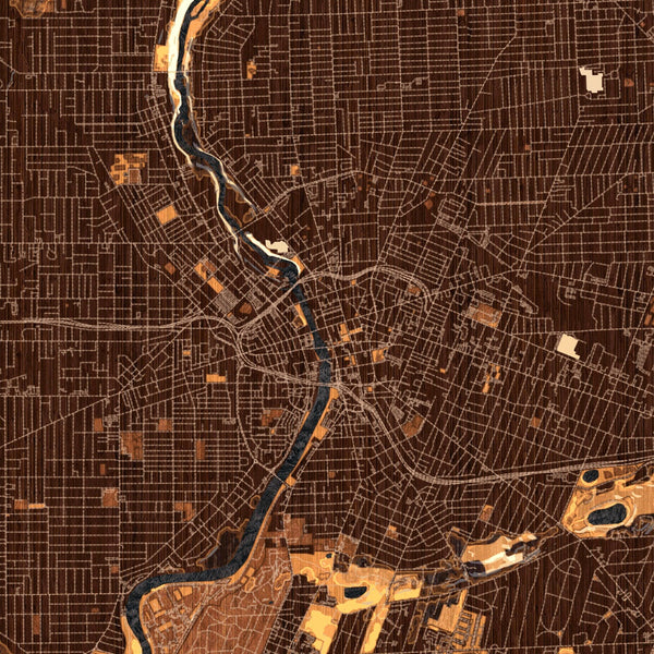 Rochester - New York Map Print in Ember