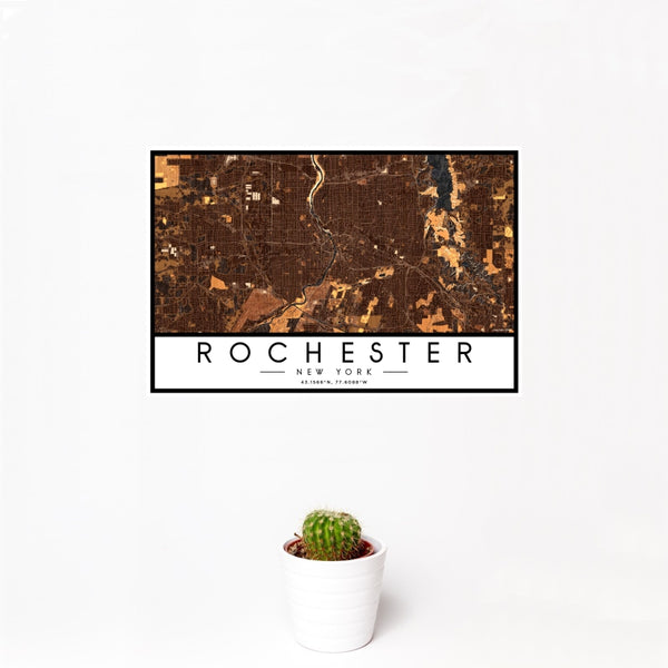 Rochester - New York Map Print in Ember