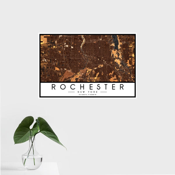 Rochester - New York Map Print in Ember