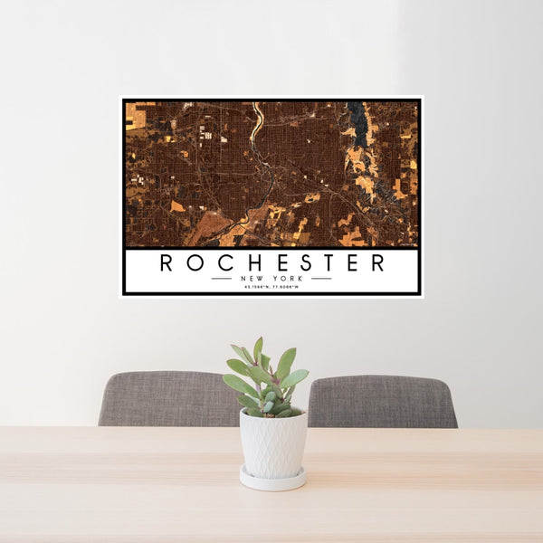 Rochester - New York Map Print in Ember