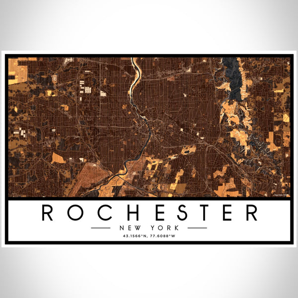 Rochester - New York Map Print in Ember