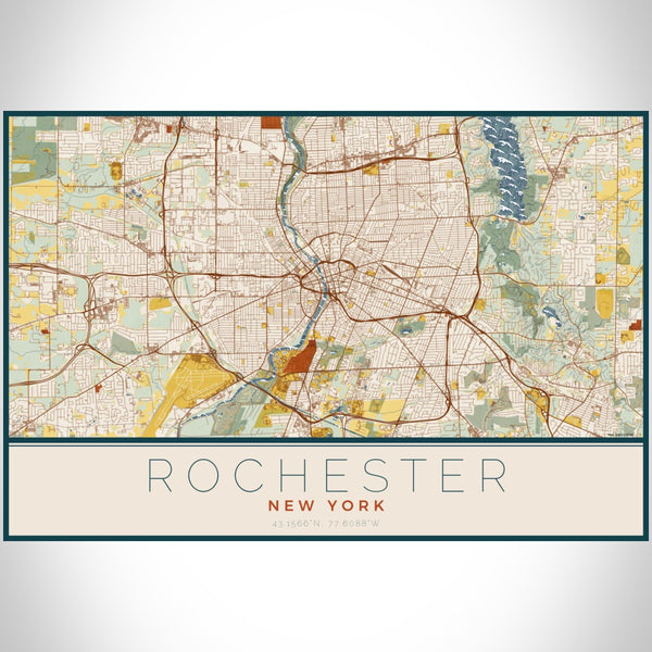 Rochester - New York Map Print in Woodblock