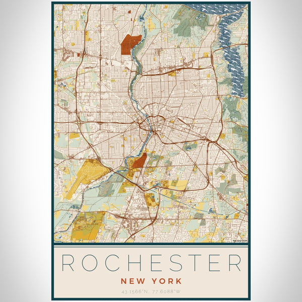 Rochester - New York Map Print in Woodblock