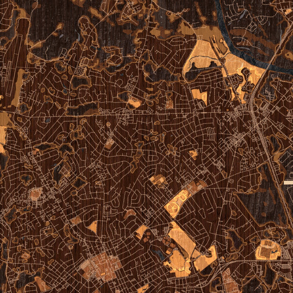 Rock Hill - South Carolina Map Print in Ember