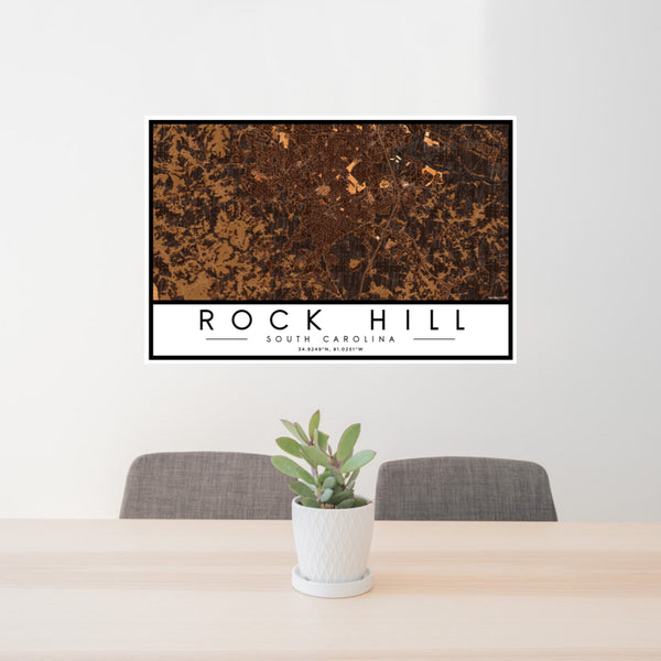 Rock Hill - South Carolina Map Print in Ember
