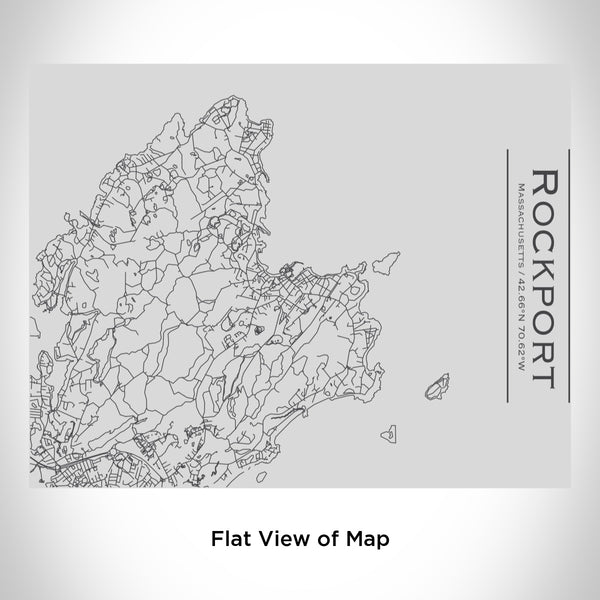 Rendered View of Rockport Massachusetts Map Engraving on 20oz Stainless Steel Insulated Bottle with Bamboo Top